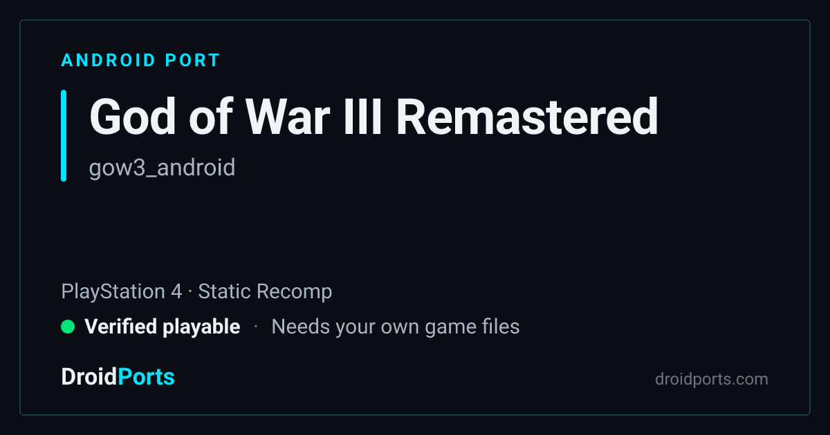 God of War III Remastered Android Port | DroidPorts